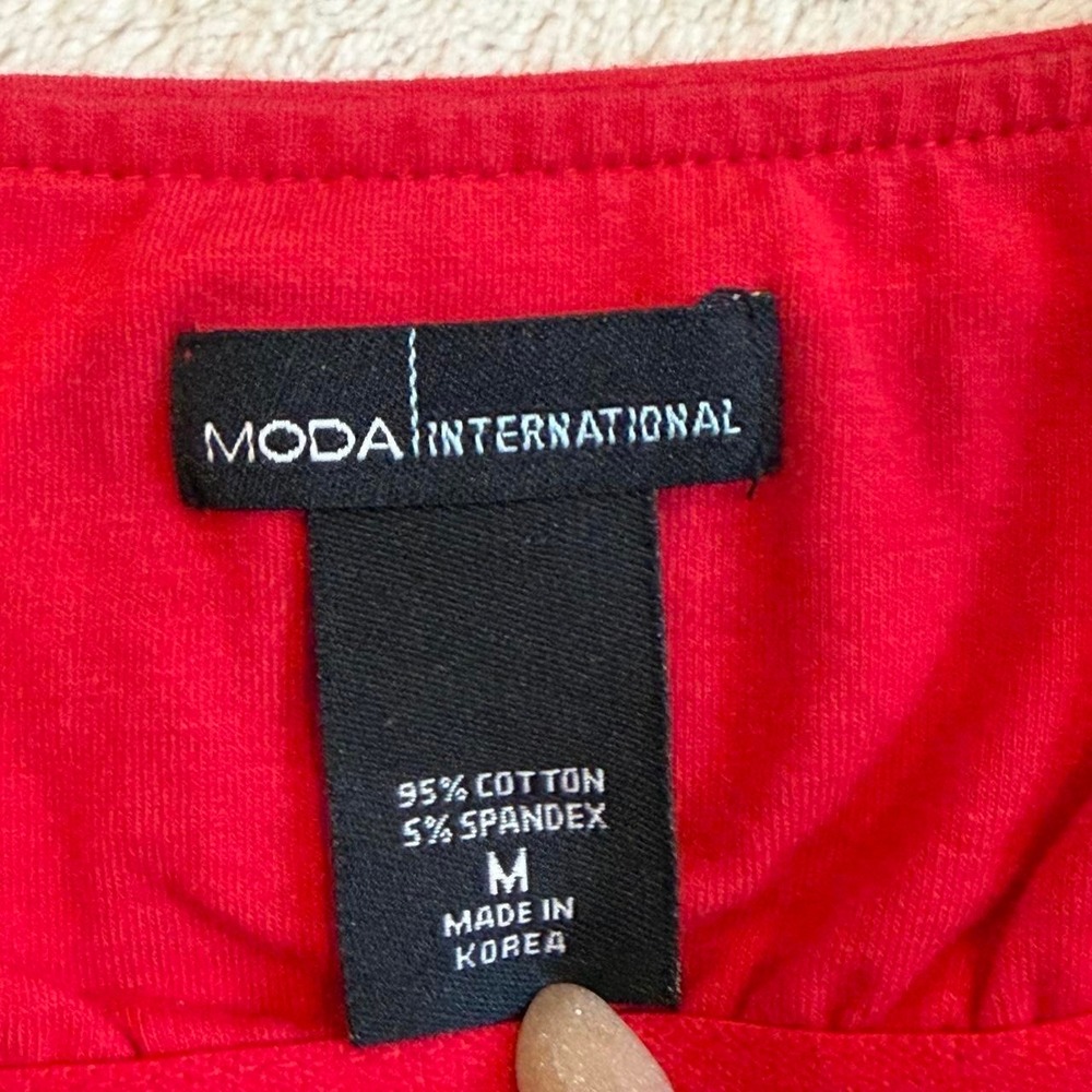 Moda International Red Strapless Keyhole Tube Top Sz M Y2K - Picture 6 of 6